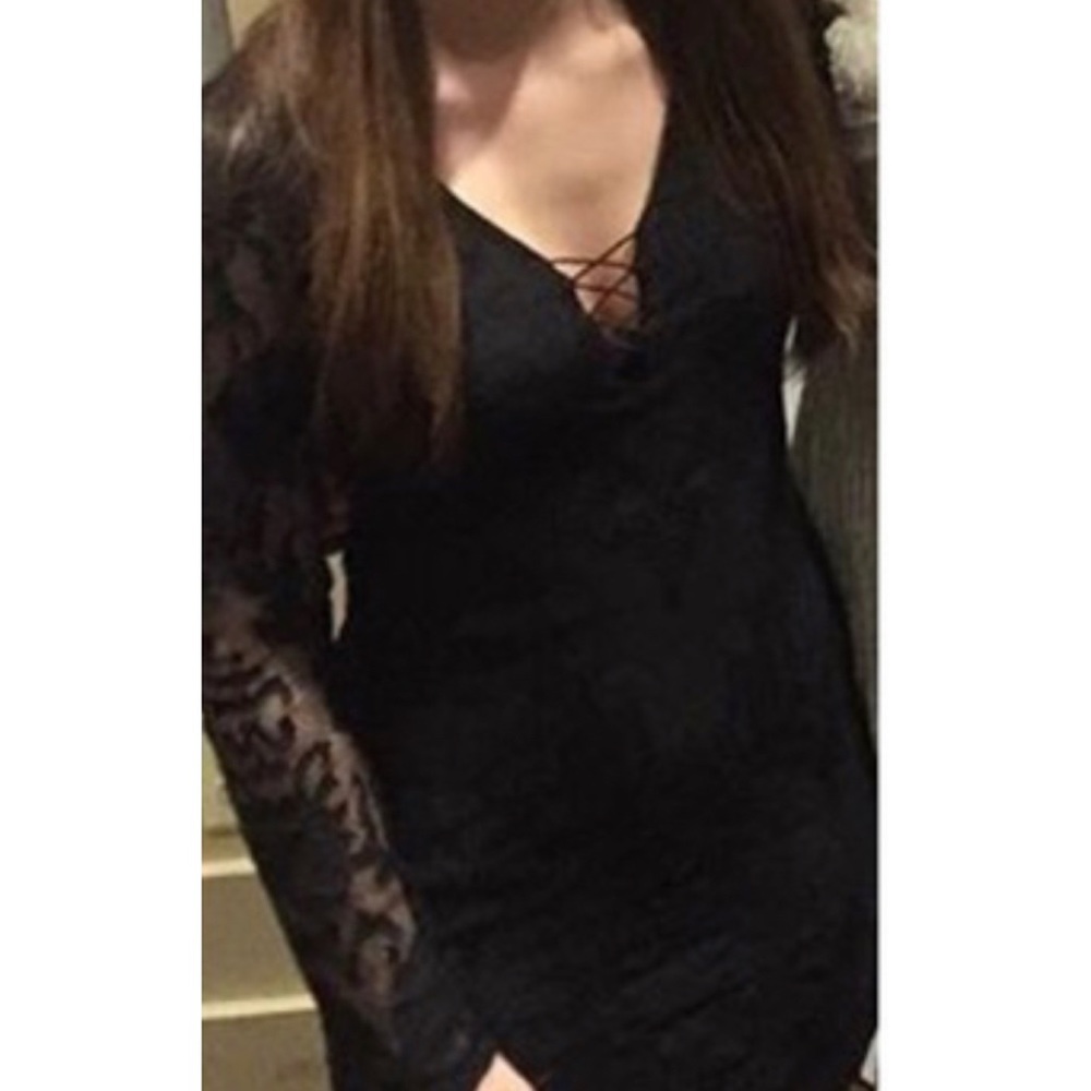 Black Lace Mini Dress
